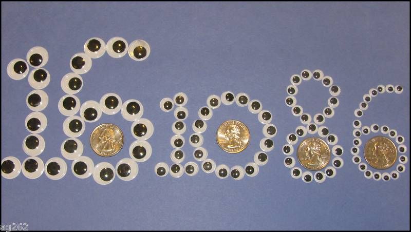 10mm 3/8 Wiggle Googly Eyes 25 ct. Glue on Fun ABCraft  