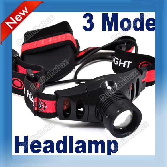 New 3 Mode CREE LED Zoom AAA Headlight Headlamp Torch Light Water 