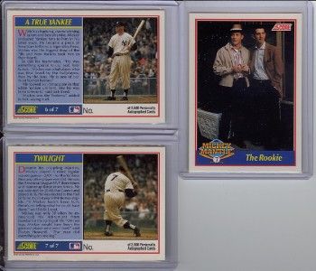 MICKEY MANTLE SCORE SIGNED COMPLETE SET OF 7 AUTO 1/3  