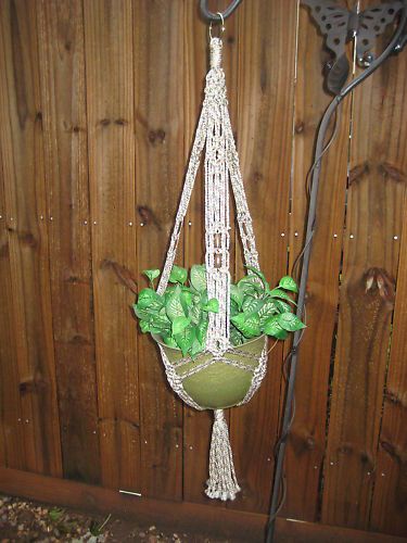 Macrame Plant Hanger SANDLEWOOD 43” Handmade w/4 mm  