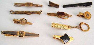 SET OF 10 DECORATIVE ANSON TIE BARS / CLASPS ci13h  