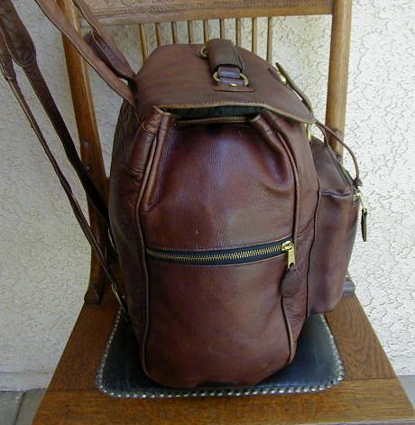 Large Vintage Rustic Rugged Leather FRYE Boho Backpack Bag  