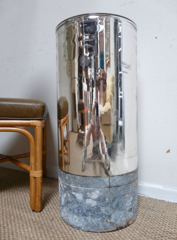 Monumental MERCURY GLASS INDUSTRIAL VESSEL VASE Modern  