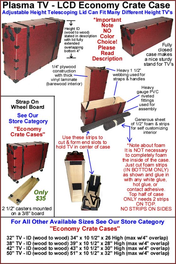 50 Plasma TV LCD   Economy Crate Case   Brand New  