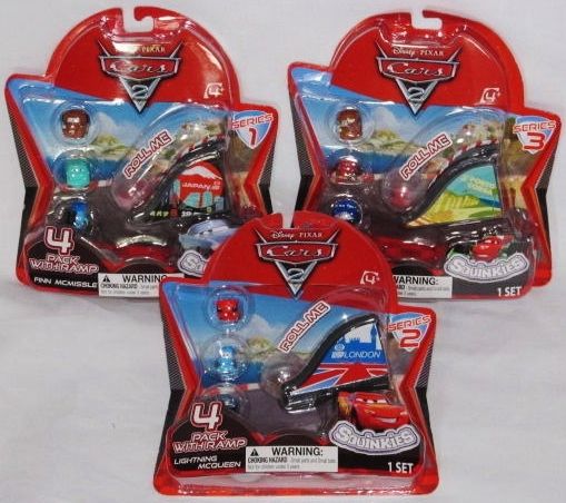 Disney PIXAR Cars 4 SQUINKIES w/ Ramp Lightning McQueen  