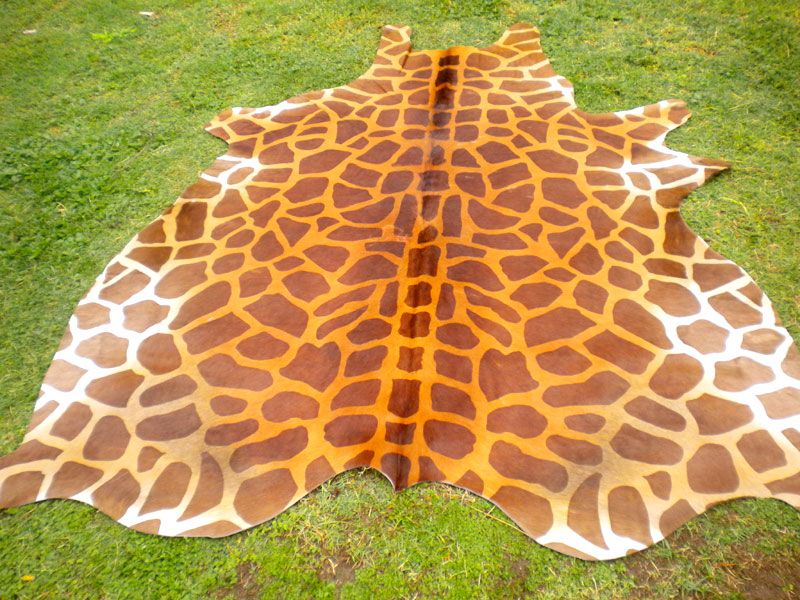 GIRAFFE Print/Printed COWHIDE SKIN Rug COW HIDE GIRAFFE DC3231  