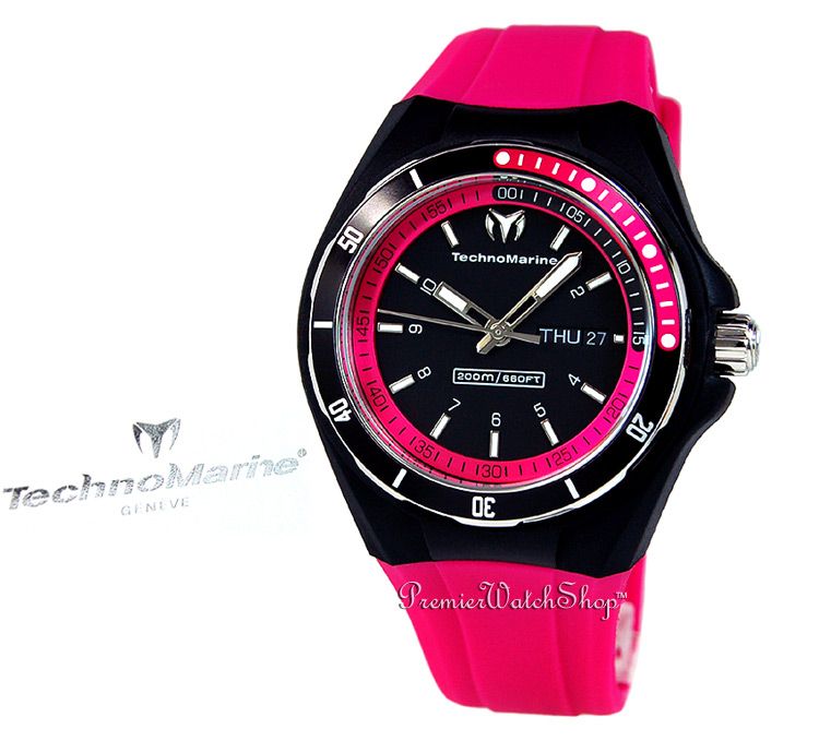    MARINE CRUISE SPORT 110013 PINK/BLACK RUBBER STRAP WATCH  