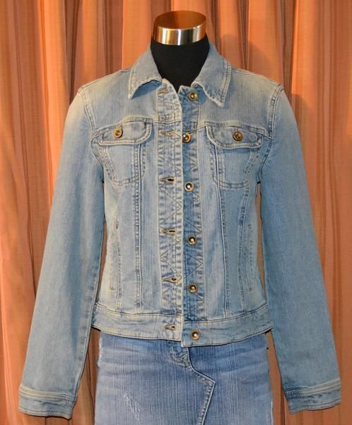 INTERNATIONAL CONCEPTS INC BLUE COTTON DENIM JEAN JACKET WOMENS LADIES 