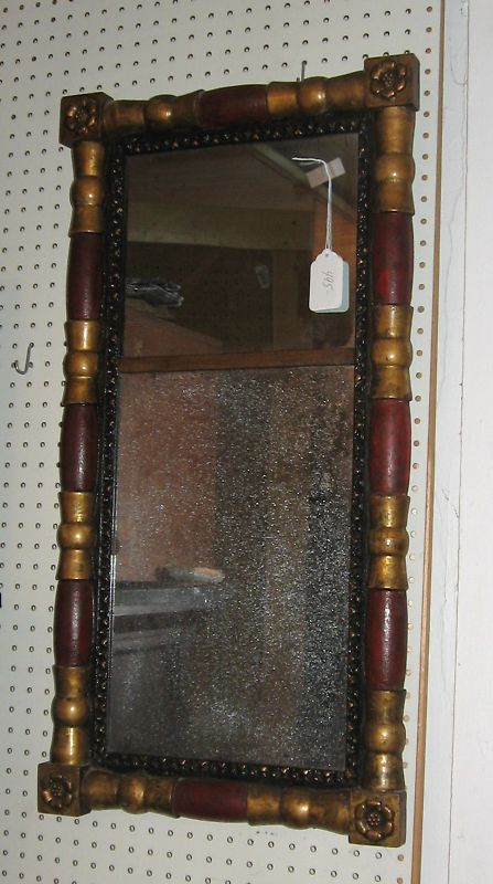 Antique American Empire Period Mirror Original Paint  