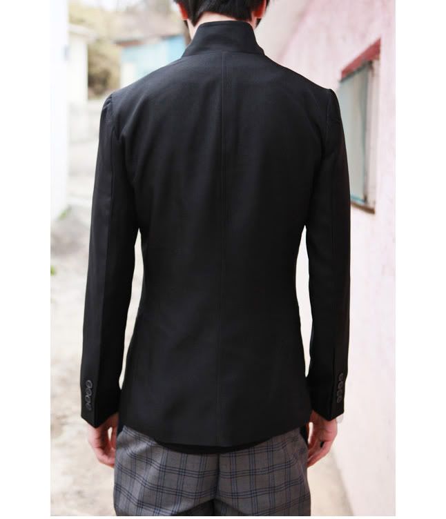 Mens Slim Luxury Stand Collar Blazer Jacket M L XL XXL  