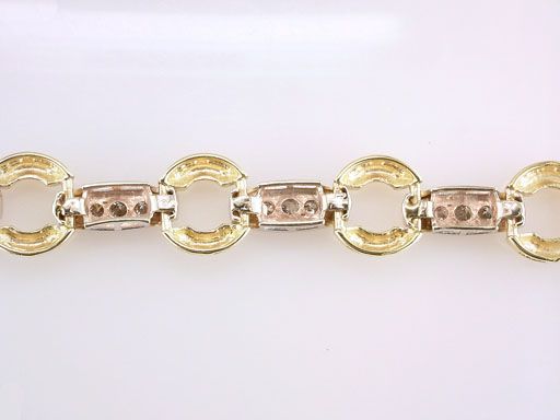 Genuine Diamond 1.50ct 14K Yellow & White Gold Ladies Tennis Bracelet 