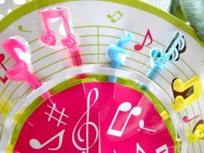 24pc Music Note Fruit Food Picks Bento / Party Decor.  