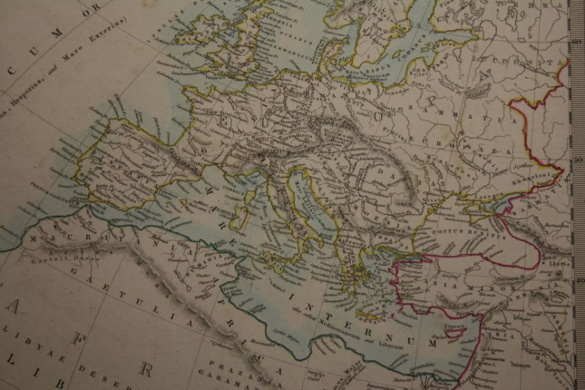 1857 ANCIENT WORLD HANDCOLOURED ANTIQUE SDUK MAP  