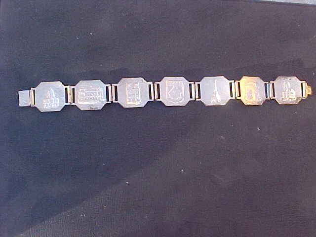 VINTAGE PARIS EIFFEL TOWER SILVER BRACELET ANTIQUE FRENCH  