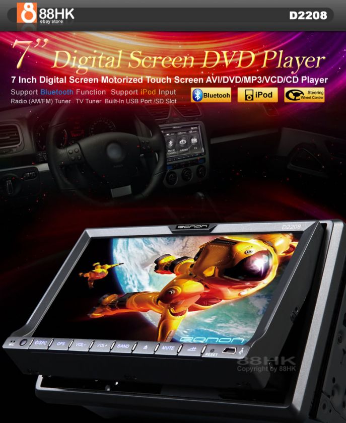 D2208 Eonon 7 Digital Screen TV Car iPod DVD Player kp  