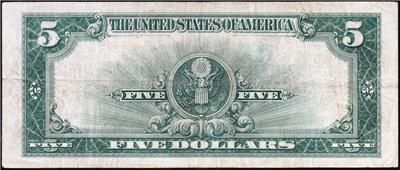   Attractive Circ 1923 $5 Lincoln PORTHOLE Silver Certificate  