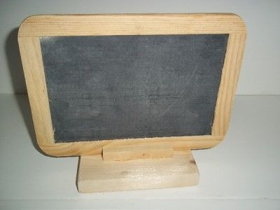 SLATE CHALKBOARD WOOD FRAME SCHOOL BASE STAND 8   6 BW  