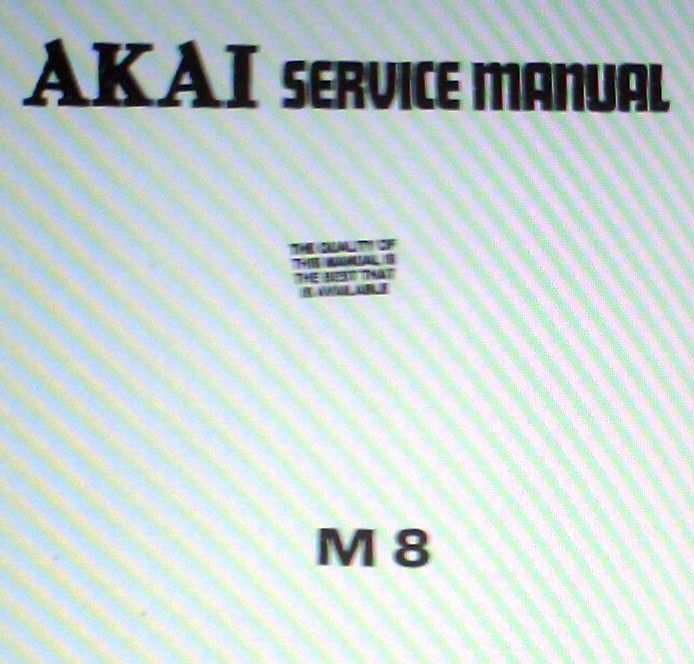 AKAI M 8 4 TRACK TAPE RECORDER SERVICE MANUAL BOUND ENG  
