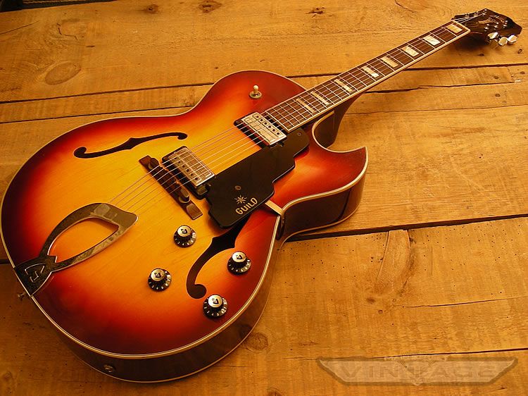 Vintage 1969 Guild CE 100 Archtop Jazz Guitar Cherry Sunburst w HSC 