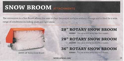 ARIENS SNOW BROOM CONVERSION 36 926045 826001  