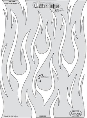 Frasers Flame O Rama Airbrush Paint Stencil Template   Slash  