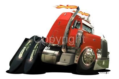 Peterbilt Big Rig Cab Cartoon T shirt #6810 semi hauler  