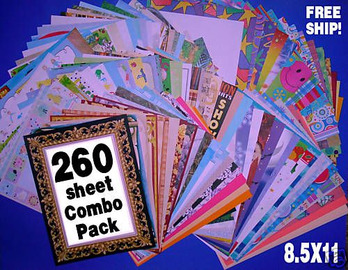 Scrapbook BORDER PAPER Big Lot 260 Pieces WOW DEAL  