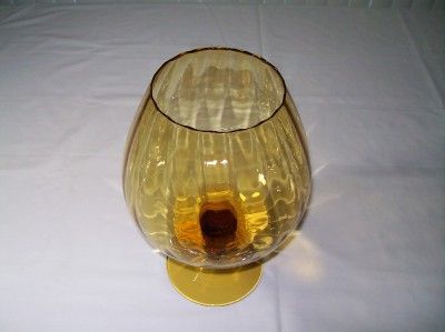 Vtg Art Glass Oversized Brandy Snifter Optic Blown  