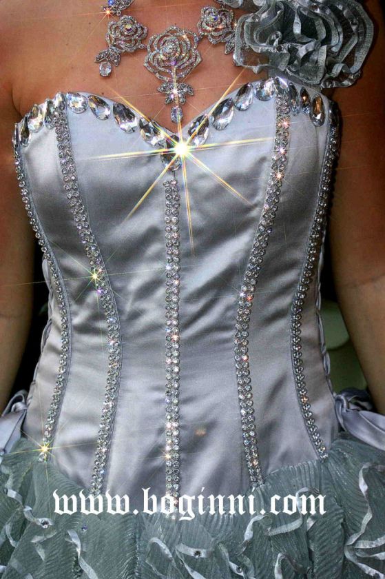   CRYSTAL DIAMONTE BONE BASQUES PROM / WEDDING / BRIDAL CORSET  