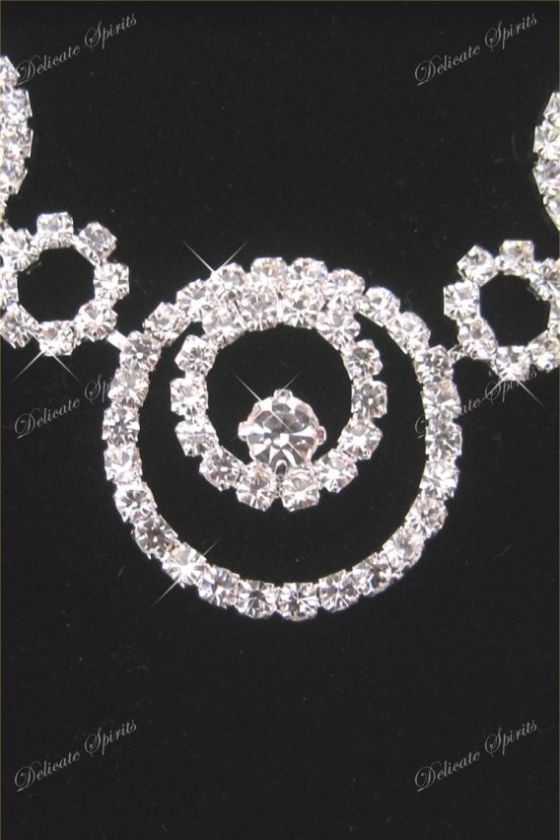 RHINESTONE WEDDING BRIDAL PROM NECKLACE EARRINGS SET  