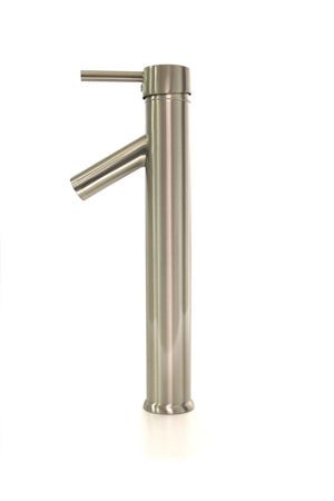   Handle High Arc Style Bathroom Vessel Sink Faucet ~ Brushed Nickel