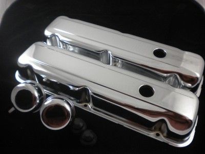 Valve Covers Chrome Baffled Buick V8 350 1968 81  