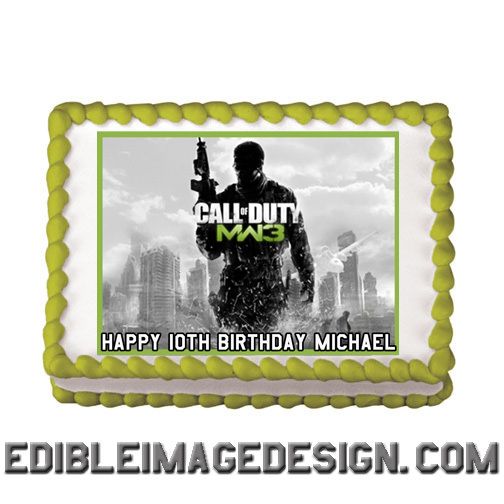 CALL OF DUTY MODERN WARFARE 3 WII XBOX Edible Party Cake Image Cupcake 