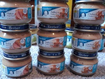 LOT OF GERBER STAGE 2 FOODS. CEREALS, FRUIT, VEGETABLES, AND MEATS 