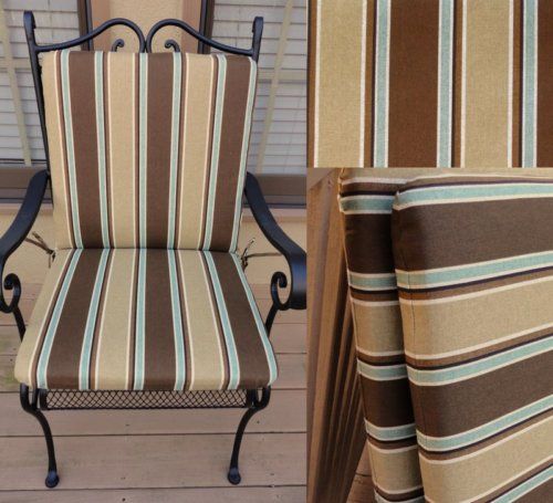 OUTDOOR PATIO SEAT w/ BACK CHAIR ROCKER CUSHION SET  