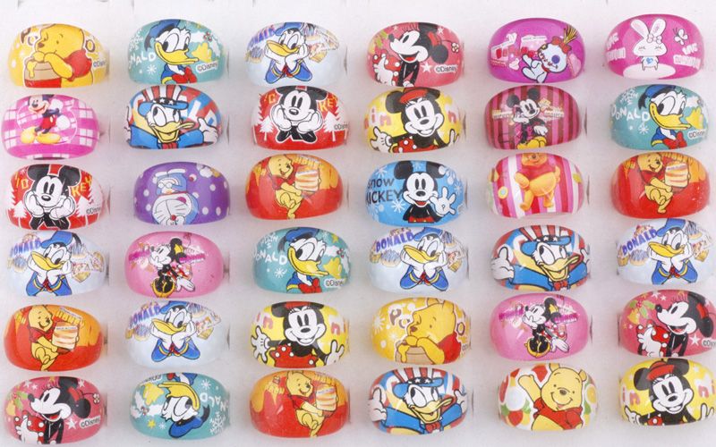 Wholesale Lots 50pcs Children Cartoon Resin Rings 1481  