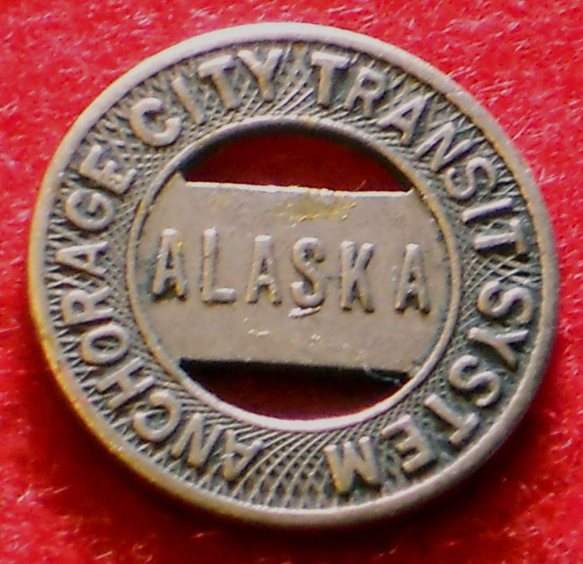 Anchorage City Alaska Transit Token Good for One Fare  