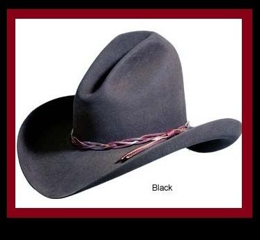 BLACK Beaver Felt ~GUS HAT~Cowboy Western Lonesome Dove  