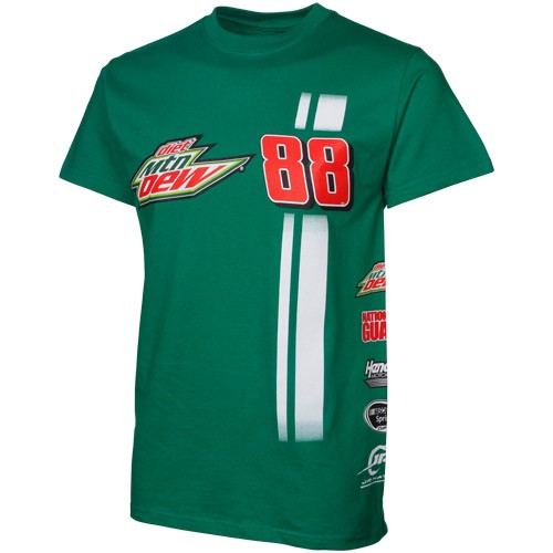 Checkered Flag Dale Earnhardt Jr. Uniform T Shirt   Green  