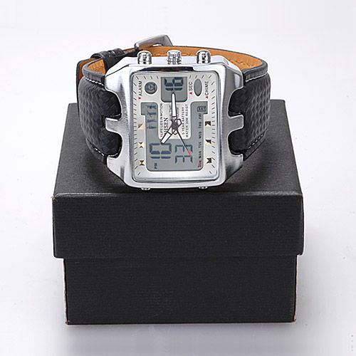 OHSEN Mens Calendar DAY/DATE Alarm Sport Wrist Watch  