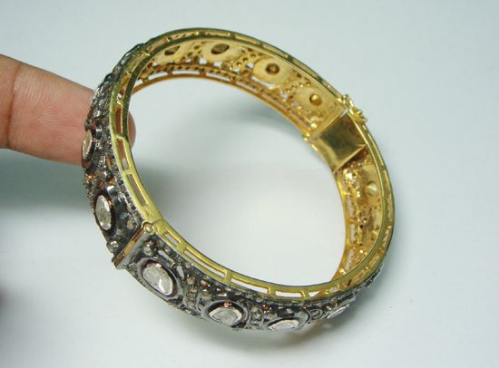 79ctw ROSE/ANTIQUE CUT DIAMOND WEDDING/ANNIVERSARY BANGLE  