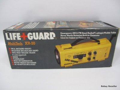 Multitech XR 20 Life Guard Emergency Radio Generator Flashlight Hand 