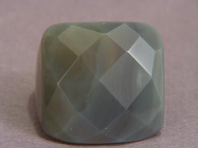 Ring Gray Agate 28 35mm Facet Square SZ 9.75 8475  