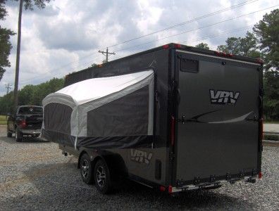 7x18 camper enclosed motorcycle cargo trailer toy hauler A/C work and 