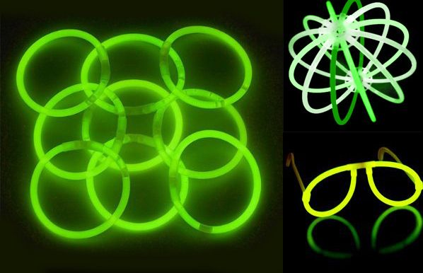 100 8 Green Glow Stick Bracelets 2 Free Ball + Glasses  