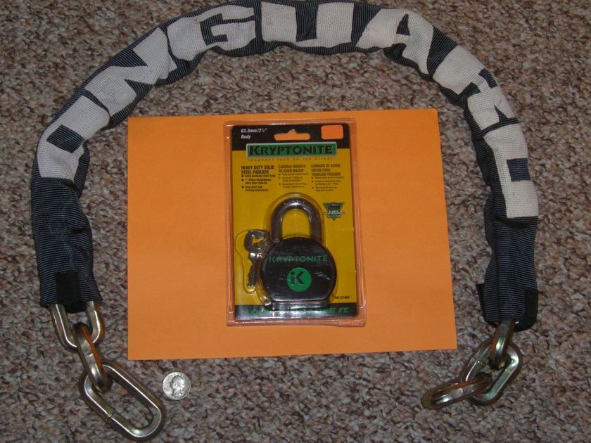 HIGH SECURITY MOTORCYCLE BIKE ATV BOAT GATE KRYPTONITE CHAIN PADLOCK 