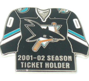 2001 02 SAN JOSE SHARKS SEASON TICKET HOLDER PIN  