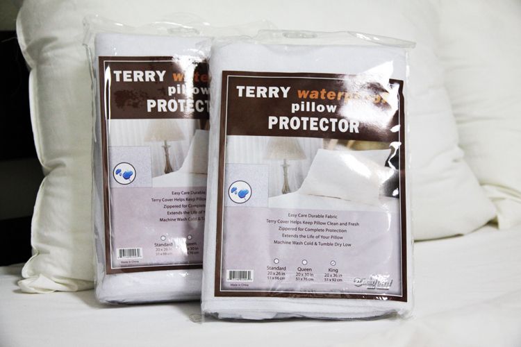 PCS TERRY COTTON WATERPROOF BED BEDROOM PILLOW PROTECTOR KING SIZE 