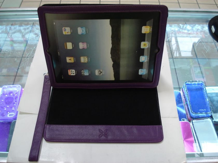 iPad 1st Gen PURPLE Leather Case Adjustable Stand    