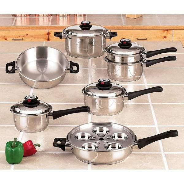 Maxam 17Pc 9 Elem Waterless Cookware Limited lifetime warranty  